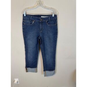 DKNY Jeans Womens Soho Jean Capri Cuffed Stretch Blue 6